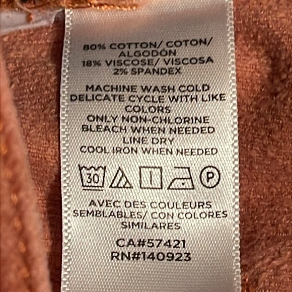 LOFT MADE & LOVED CORDUROY SOFT CORAL PANTS - Picture 5 of 5